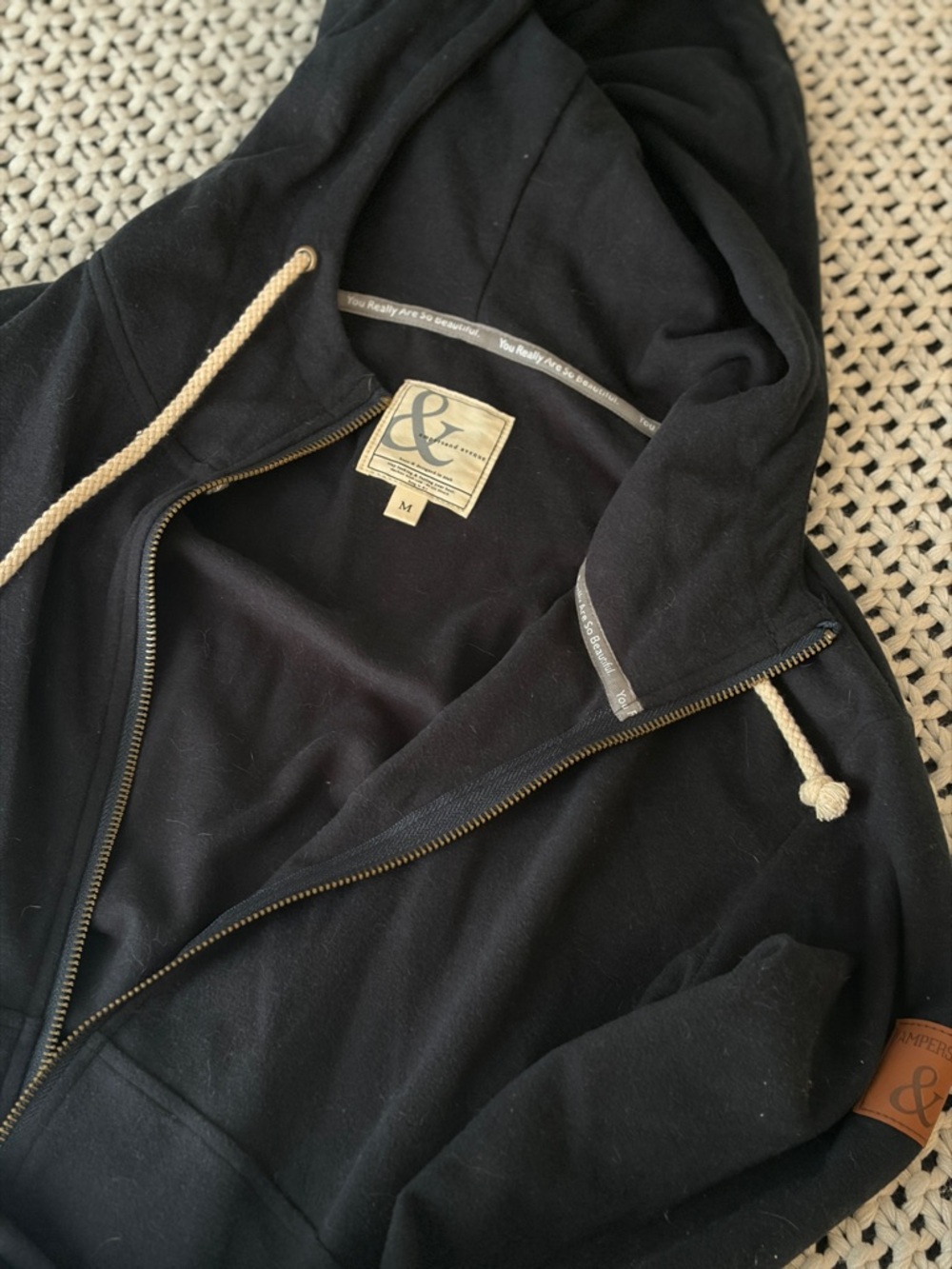 Ampersand Avenue teal zip up Hoodie